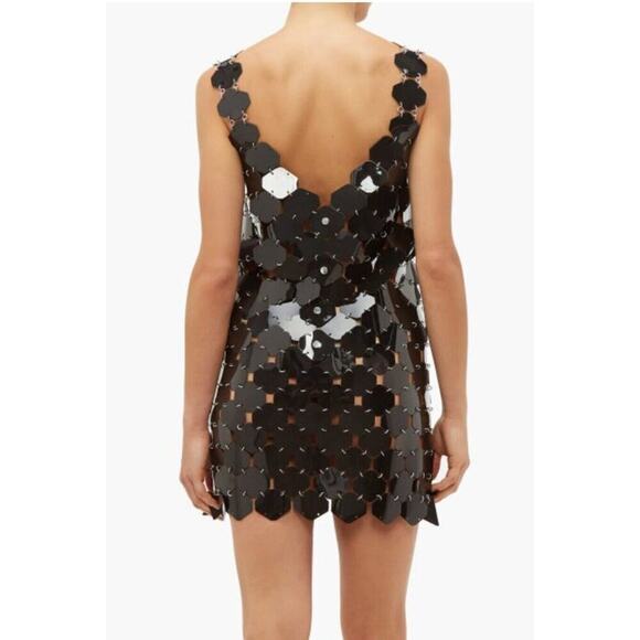 NEW $1920 Paco Rabanne RABANNE Star Embellished Mesh Mini Dresssz 36 Bla… - Picture 10 of 16